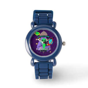 Alien In Outer Space fun Kids Personalized Watch