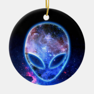 Alien in Space Ceramic Ornament