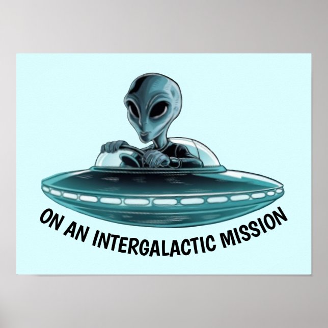 Alien in UFO Poster (Front)