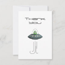 Alien Invader Flat Thank You Card