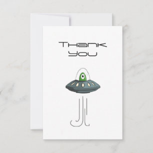 Alien Invader Flat Thank You Card