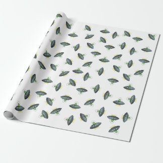 Alien Invader Wrapping Paper White
