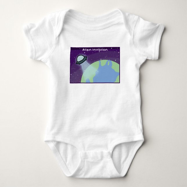 alien invasion baby bodysuit (Front)