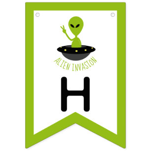 Alien Invasion, Birthday Bunting Flags