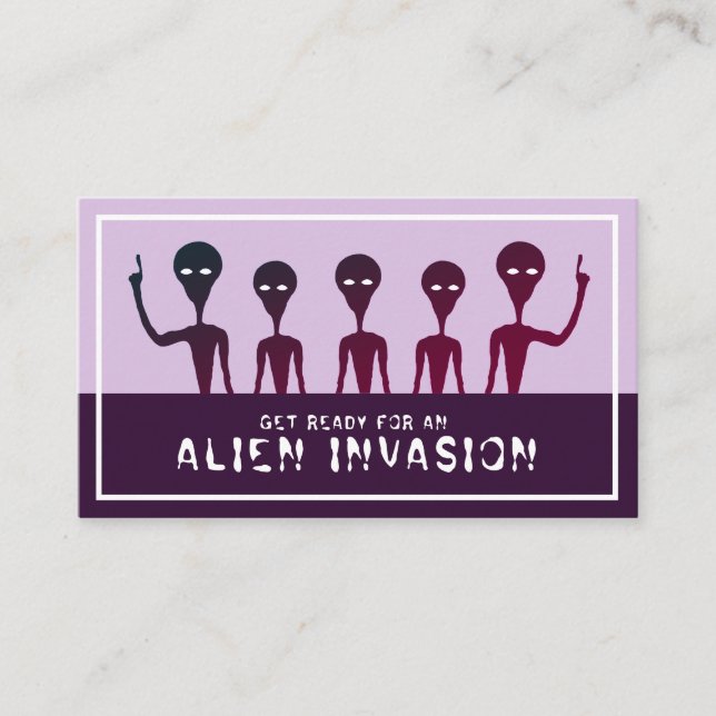Alien Invasion, Children's Birthday Party Ticket Enclosure Card (Front)