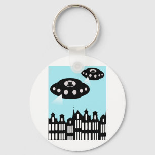 Alien invasion of Amsterdam Keychain