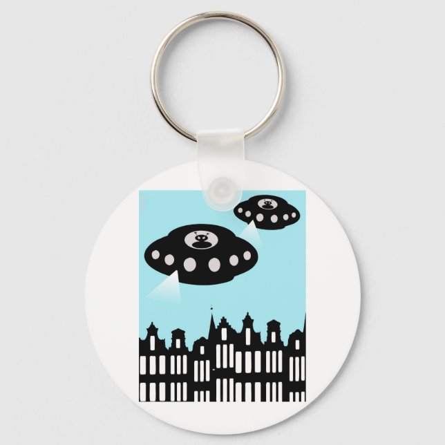 Alien invasion of Amsterdam Keychain (Front)
