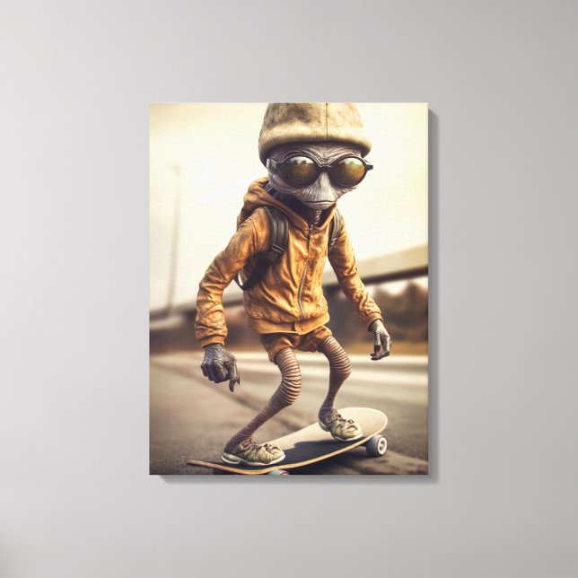 Alien Invasion on Wheels Canvas Print (Front)