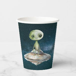 Alien Invasion Outer Space Birthday Paper Cups