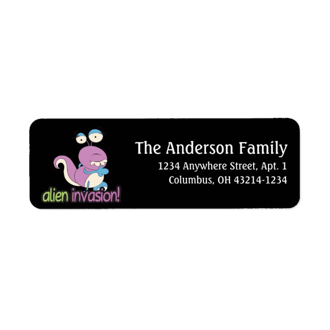 Alien Invasion Outer Space Fun Address Labels (Front)