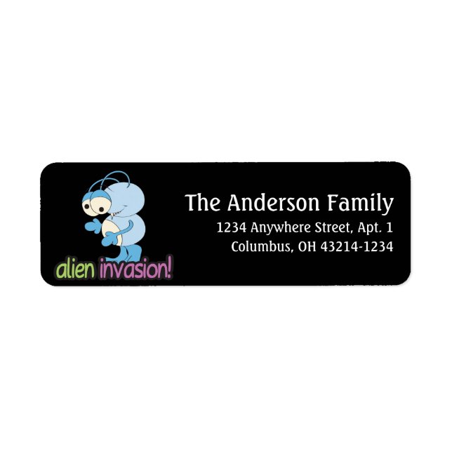 Alien Invasion Outer Space Fun Address Labels d2 (Front)