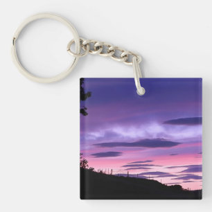 Alien Invasion Sunset  Keychain