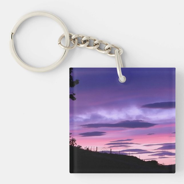 Alien Invasion Sunset  Keychain (Front)