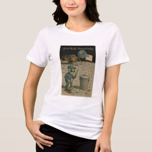 Alien Janitor Cleans Up Lunar Tourists’ Mess Tri-Blend Shirt