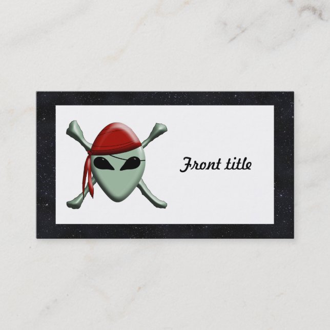 Alien Jolly Roger w/Starry Background Business Card (Front)