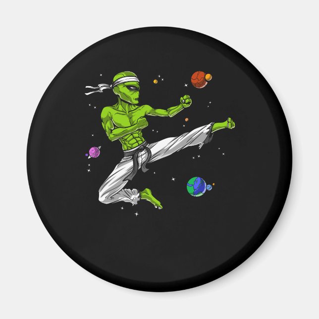 Alien Karate Martial Arts Magnet (Front)
