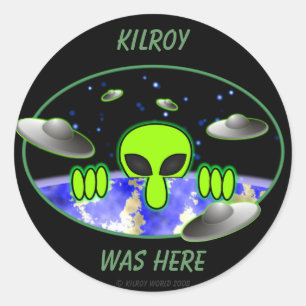 Alien Kilroy Sticker