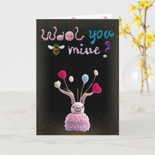 Alien laineux Funny Valentine Carte photo