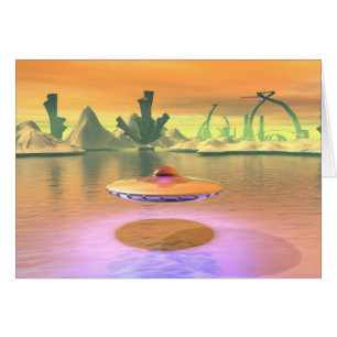 Alien Lake UFO Take Off Card
