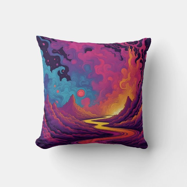 Alien Lands Throw Pillow (Front)