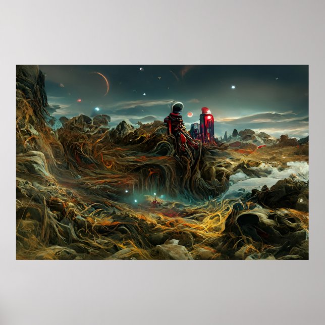 Alien Landscape in Outer Space | Abstract Poster (Front)