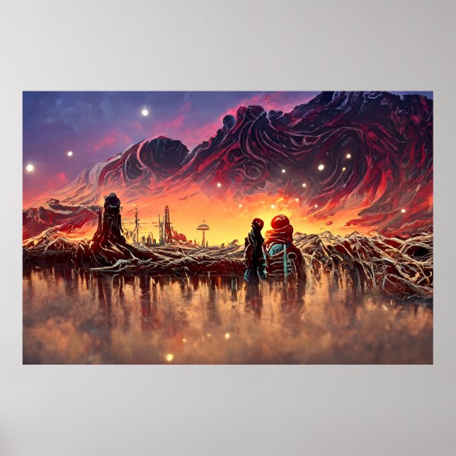 Alien Landscape in Outer Space | Abstract Poster (Front)