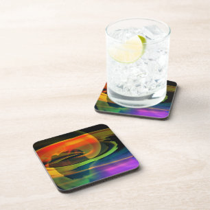 Alien Landscape Rainbow Abstract Coaster
