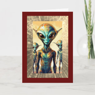 Alien Life at 60, 5" x 7" Carte d'anniversaire pli