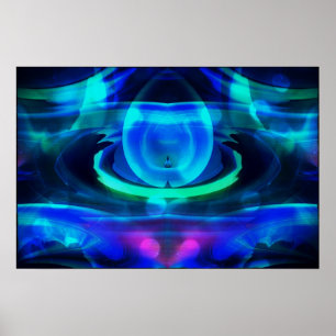 Alien Life? in Blue Abstract Poster