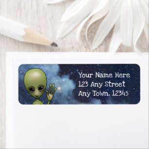 Alien Little Green Man Sci Fi Stars Galaxy Étiquet