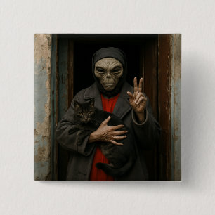 Alien Love 2 Inch Square Button