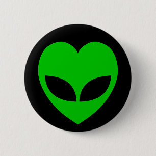 Alien Love Heart 2 Inch Round Button