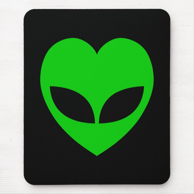 Alien Love Heart Mouse Pad (Front)