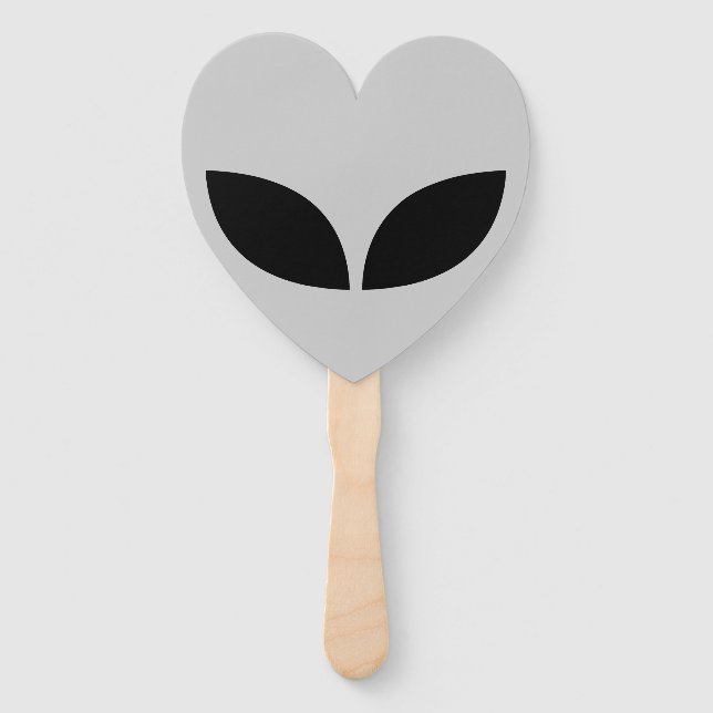 Alien Love Heart Paper Coaster Hand Fan (Front)