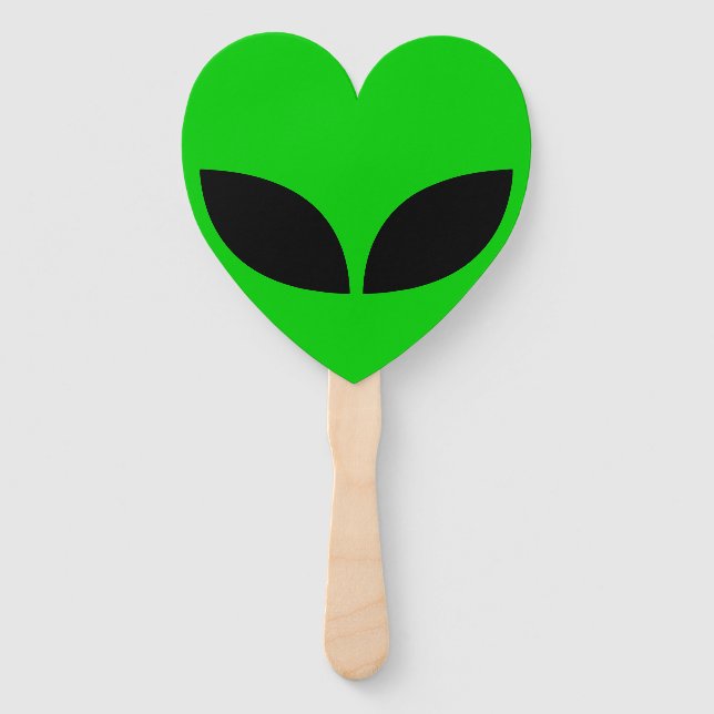 Alien Love Heart Paper Coaster Hand Fan (Front)