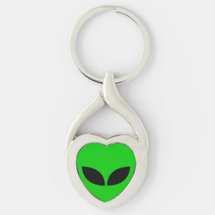 Alien Love Heart Paper Coaster Keychain