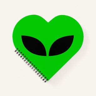 Alien Love Heart Paper Coaster Notebook