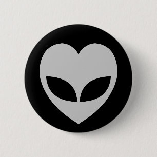 Alien Love Heart Pinback Button