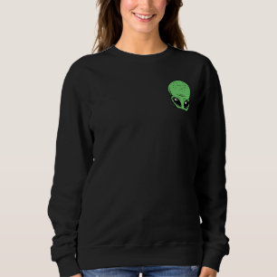 Alien Lovers Cute Eyes Peeping Out Green Head Alie Sweatshirt