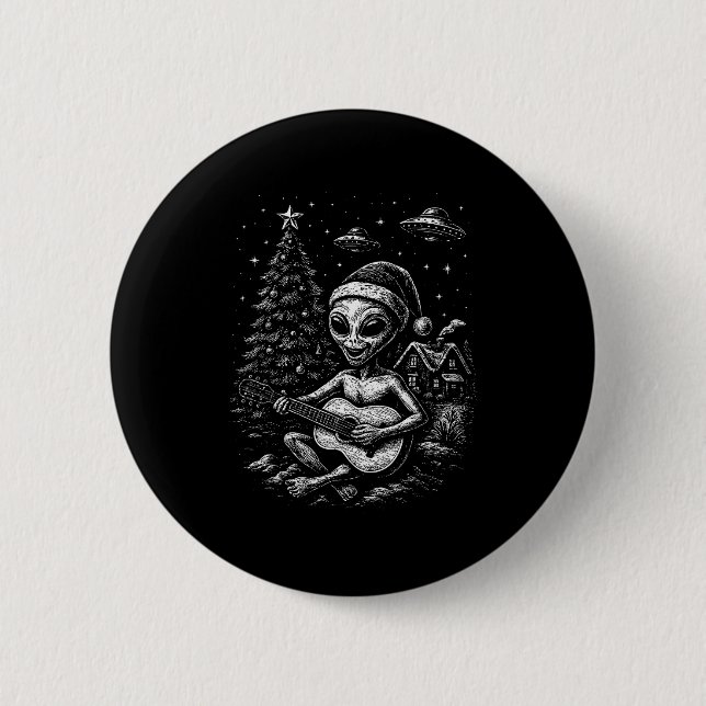 Alien Loves Christmas  2 Inch Round Button (Front)