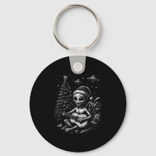 Alien Loves Christmas  Keychain