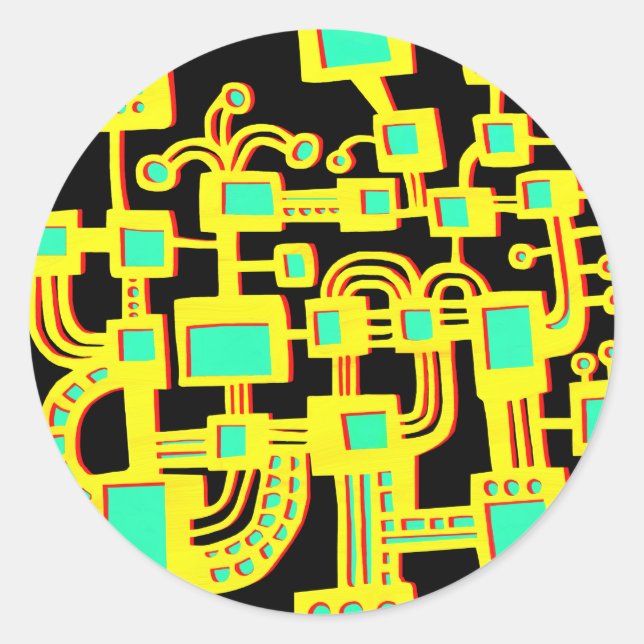 Alien Machine Classic Round Sticker (Front)