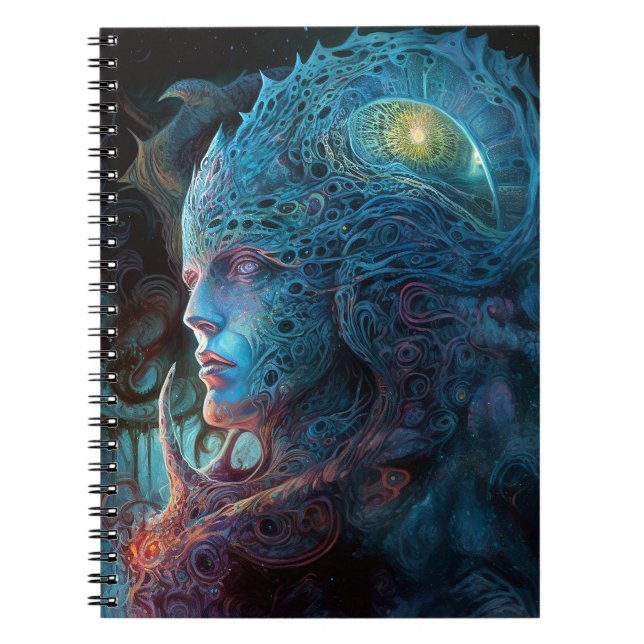 Alien Man Surreal Sci-Fi Art Notebook (Front)