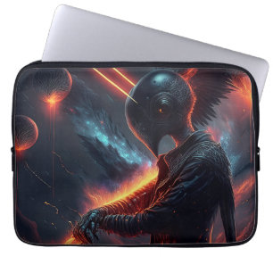 Alien Manipulating Fire Beam Laptop Sleeve