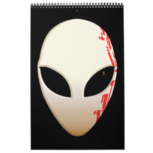 Alien Mask with Futuristic Markings Calendar