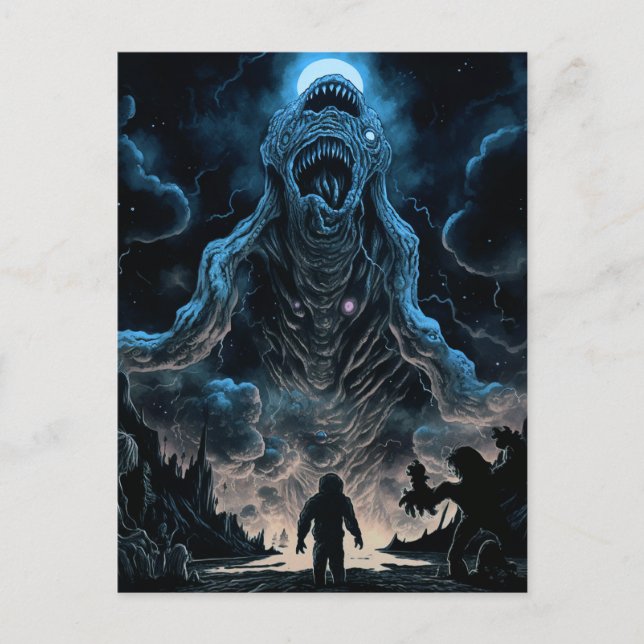 Alien Monster Creature Horror Art Postcard (Front)