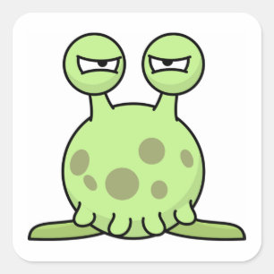 Alien Monster Square Sticker