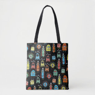Alien Monsters: Cute Seamless Vintage Tote Bag