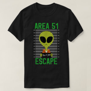 Alien Mugshot Area 51 Escape Art T-Shirt
