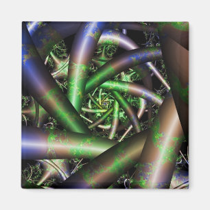 Alien Multicolor Fractal Art Magnet